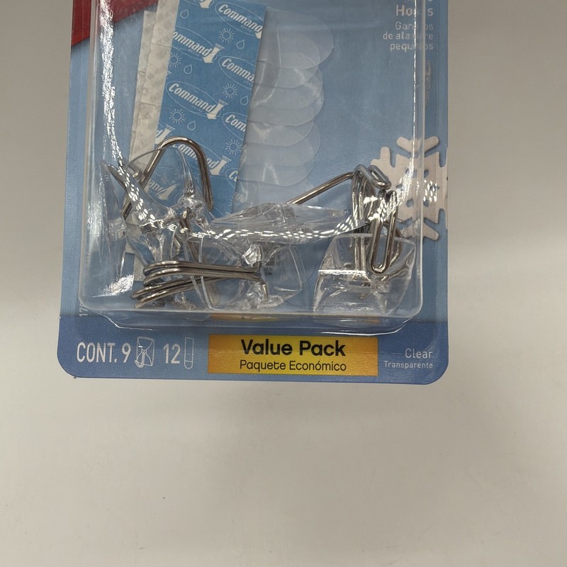 3M Command 17067CLR9ES Clear Hooks & Strips Plastic/Wire Small 9 Hooks 1 Pack gallery