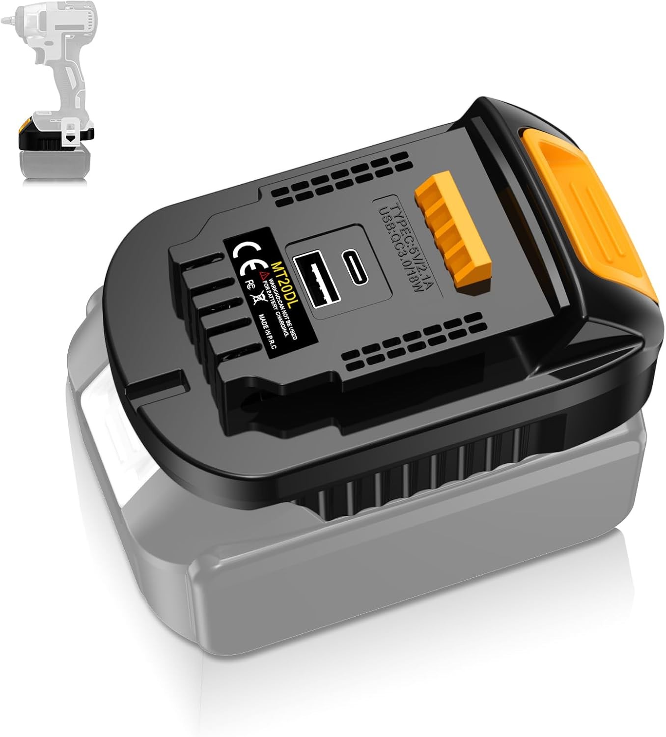 DM18M Adapter,USB and Type C Fast Charging Adapter for Dewalt 20V & for Milwauke gallery