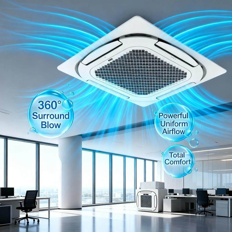 🔵18000BTU Ceiling Cassette Mini Split Air Conditioner Heating & Cooling 20.5 SE gallery