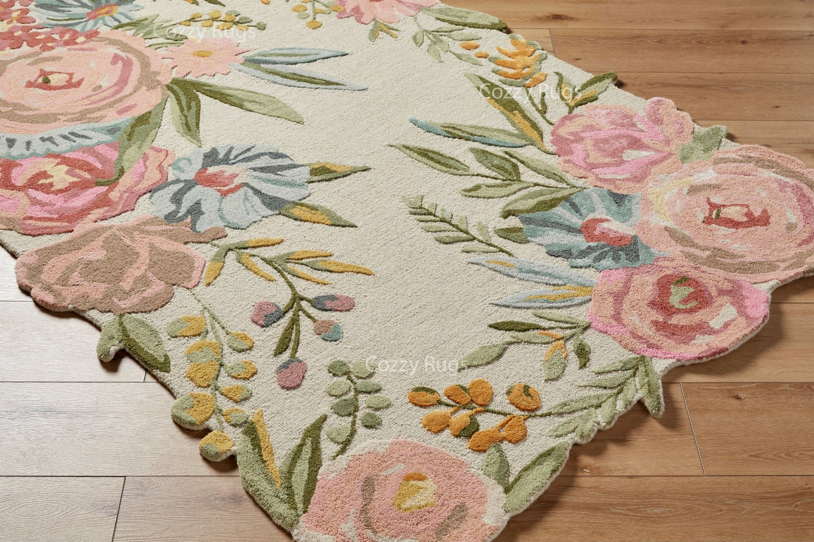 PINK PEONY FLORAL AREA RUG gallery