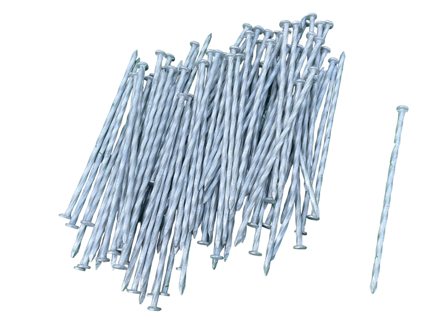 Sandbaggy 6 inch Galvanized Artificial Turf Nails - Spiral Landscape Spikes gallery