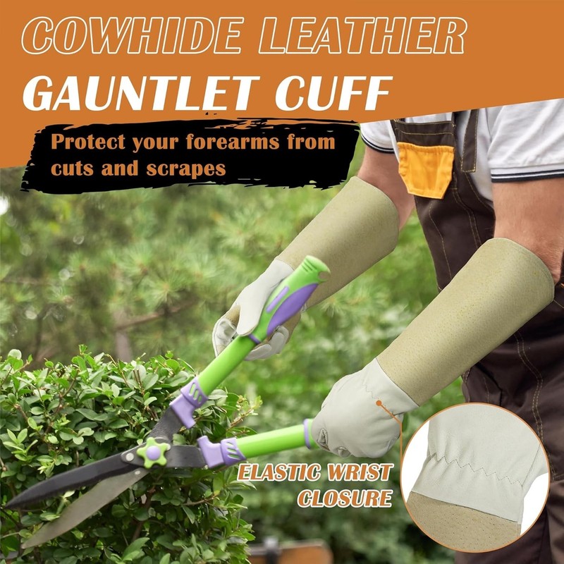 Elbow-Length Gardening Gloves - Thorn-Proof Pigskin for Ultimate Hand Protection gallery