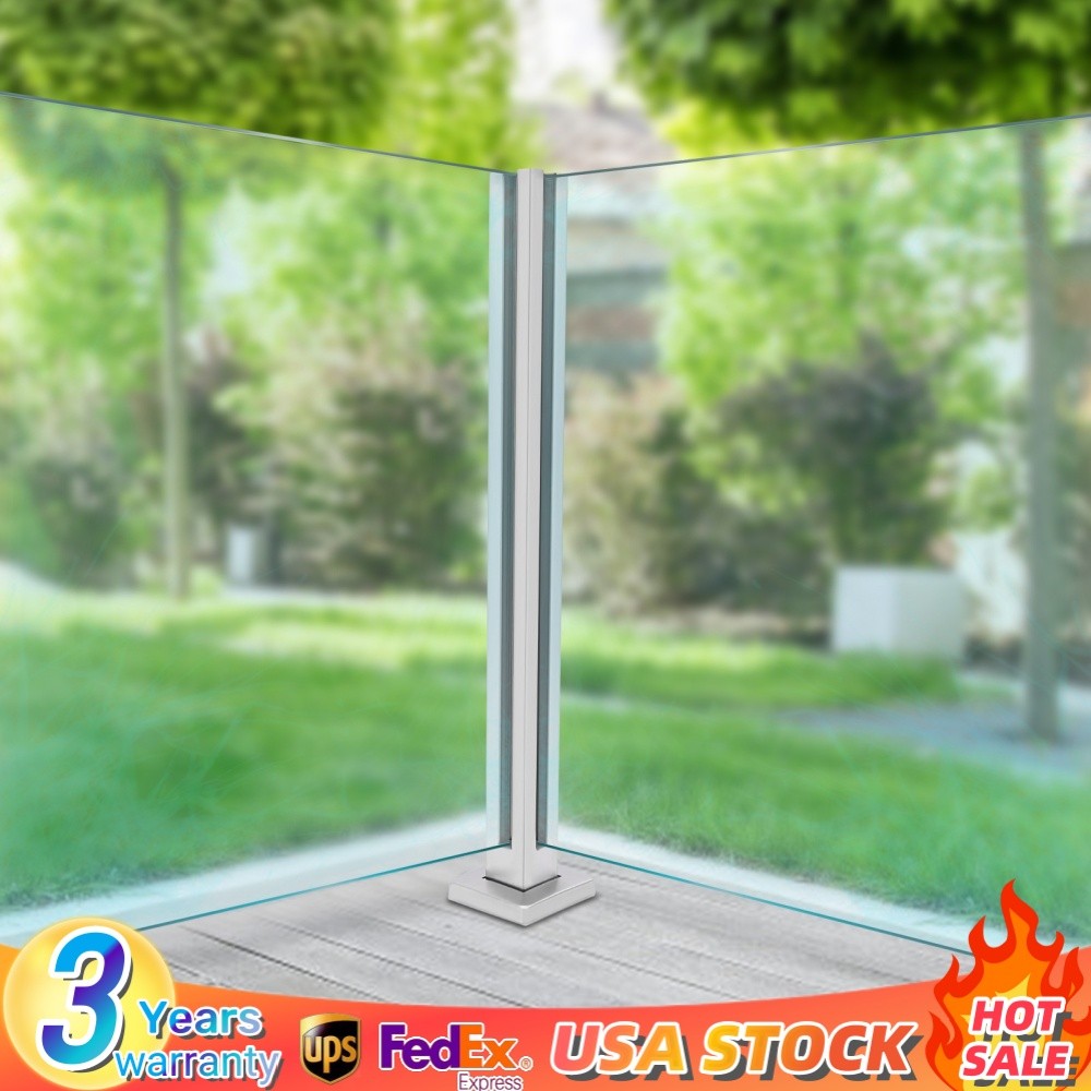 Glass Railing Post 91cm Corner Post Stainless Steel Balustrade for Balcony Stair