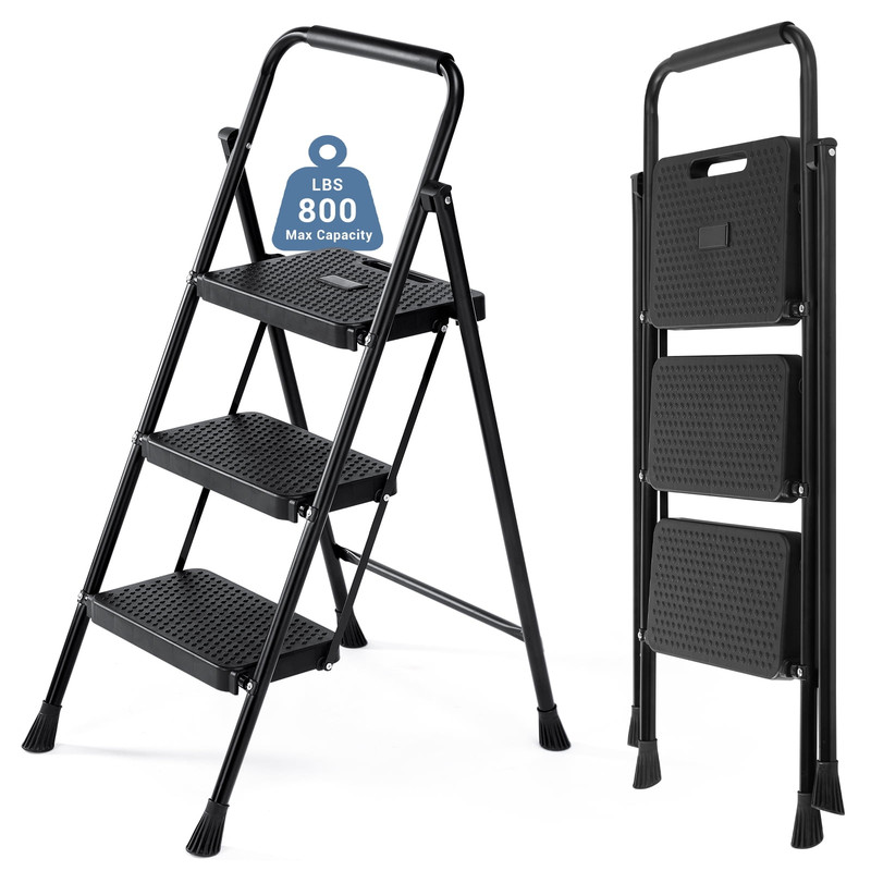 CONCETTA 3 Step Ladder, Folding Step Stool Anti-Slip Pedal, Lightweight Portable gallery