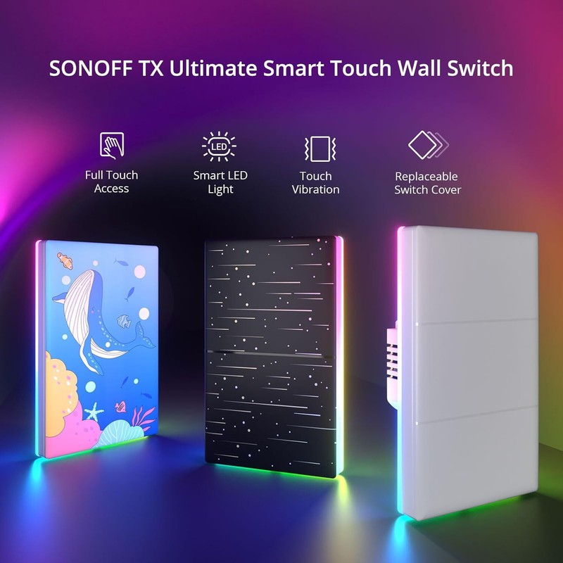 SONOFF TX Smart Light Switch, LED Backlight, 2.4GHz WiFi Smart Touch Wall Switch gallery