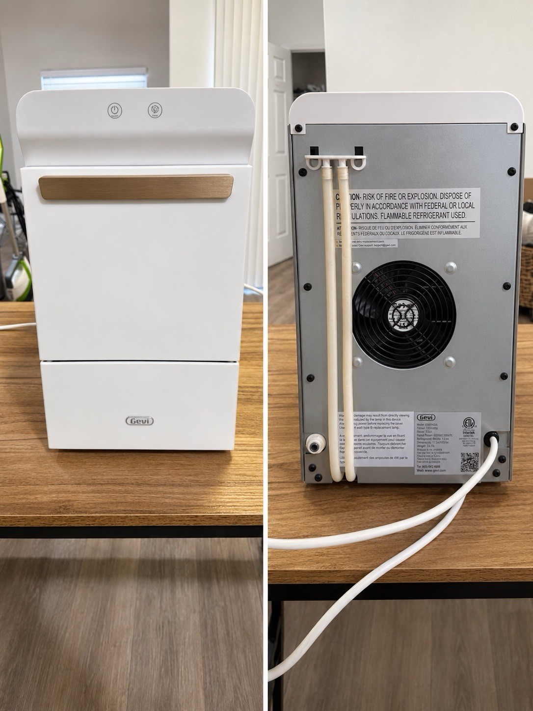 Gevi Countertop Nugget Ice Maker Machine White Stainless Steel w/ Scoop Tested gallery