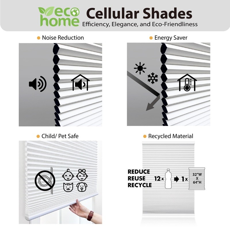 Cordless Cellular Shade Energy Efficient Window Treatment Privacy Indoor Use gallery