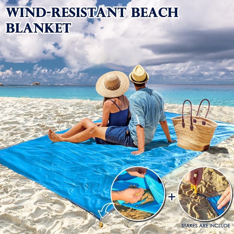 Beach Blanket Sandproof Waterproof Compact Pocket Picnic Blanket Quick-Drying gallery