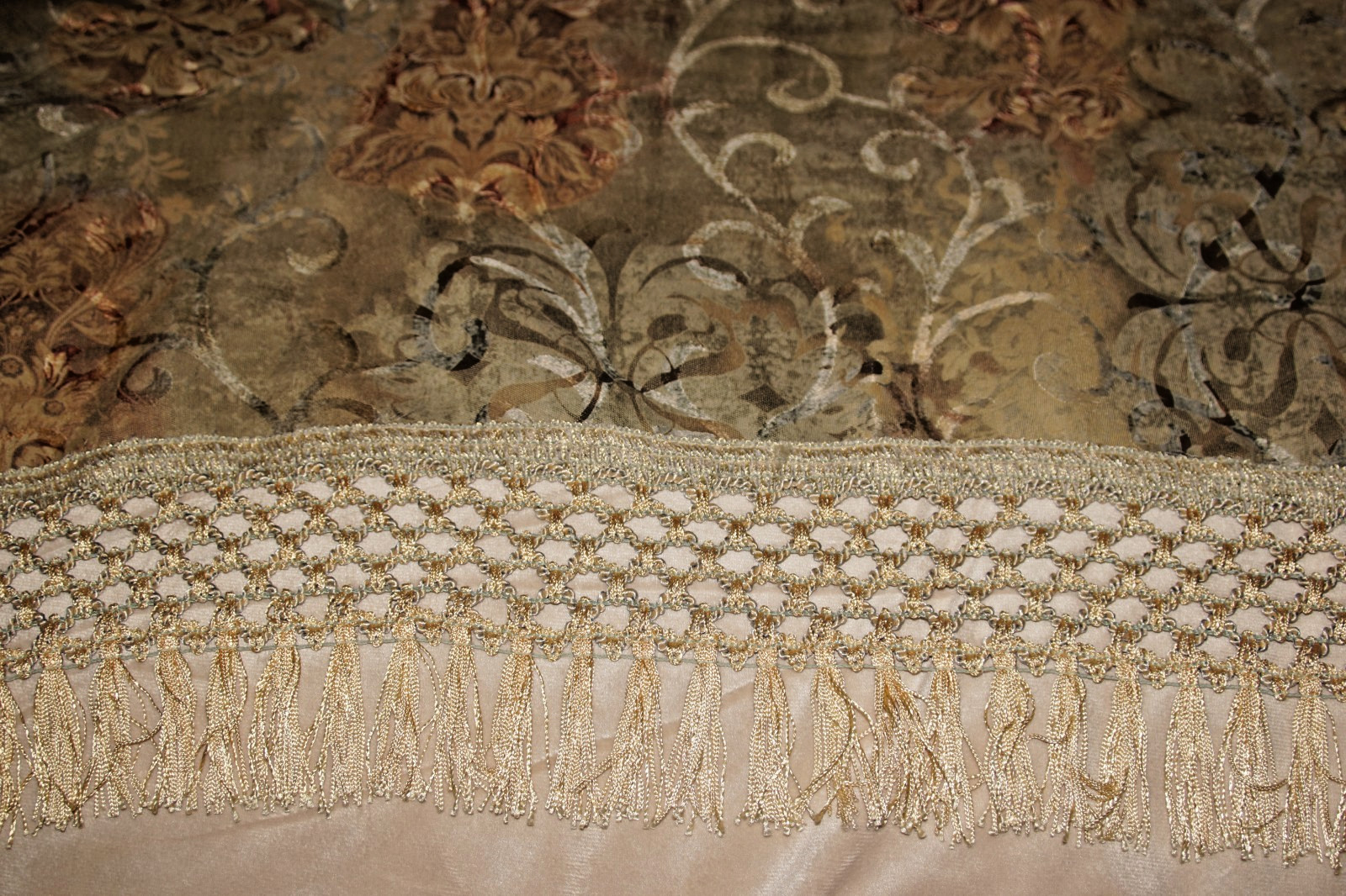 2 Croscill 'CASSARINA' Chambard Window Valances w/Fringe - Each is 62" wide VGC gallery