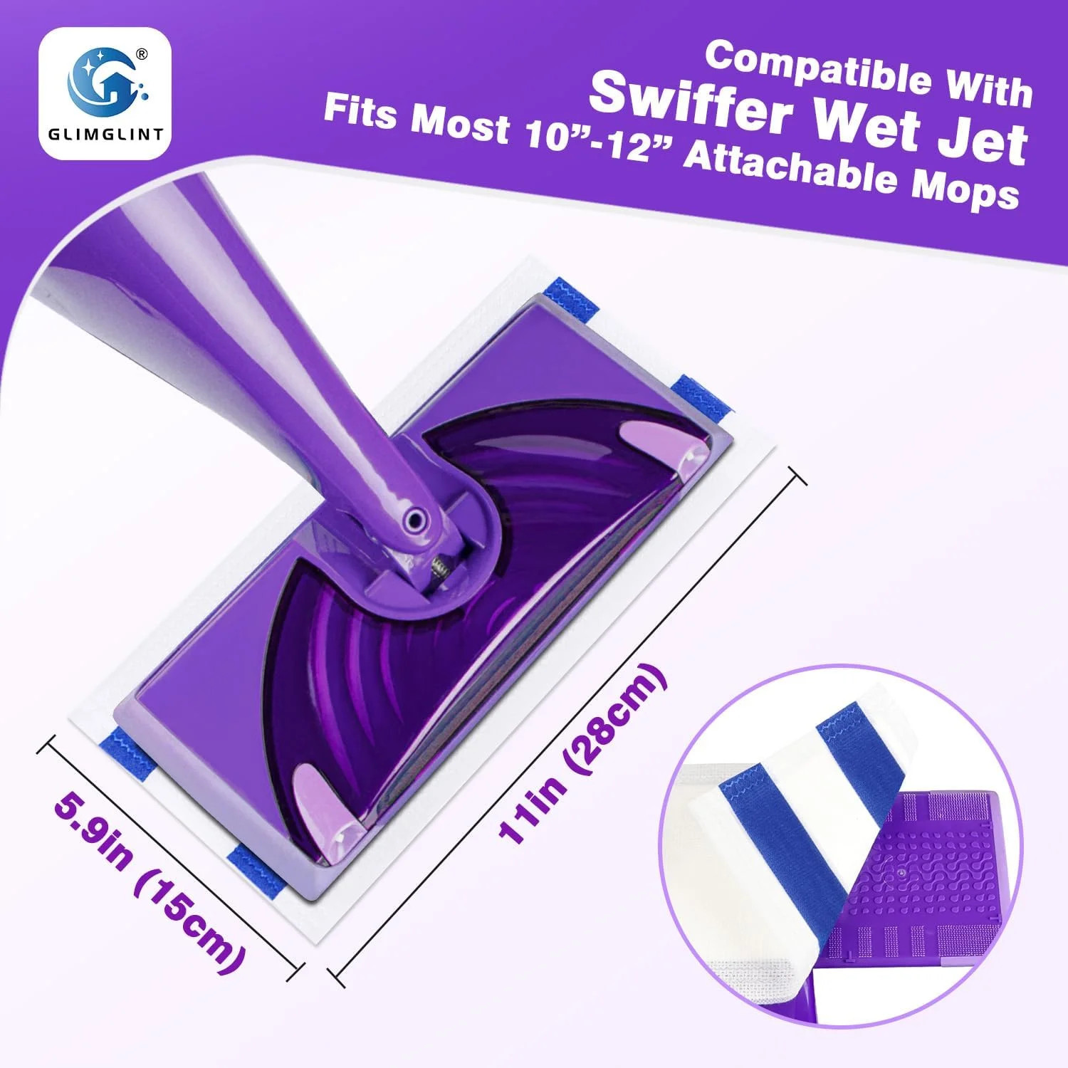 (64 Count) Mop Pad Refills Compatible with Swiffer Wet Jet, 4-Layer Thickened gallery