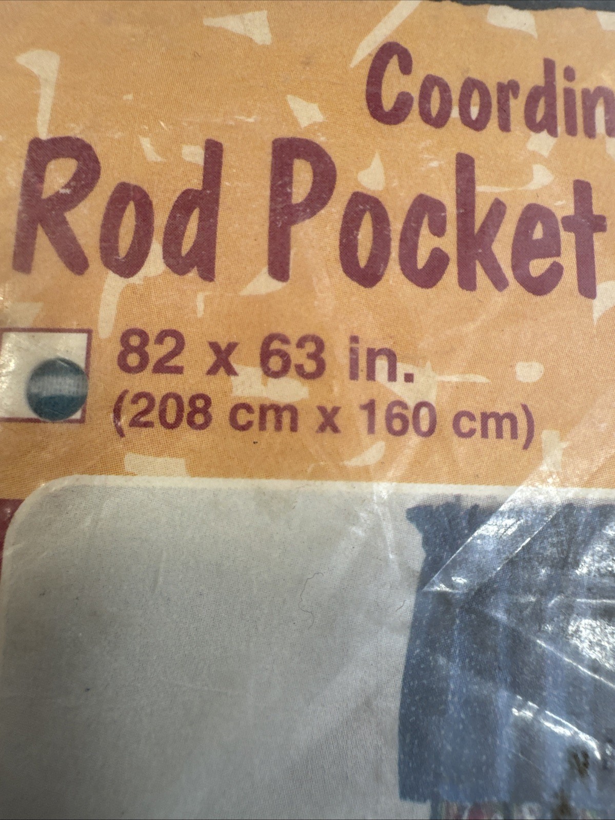 Vintage Coordinating Wishbone Rod Pocket Draperies 82 X 63 in. NOS gallery