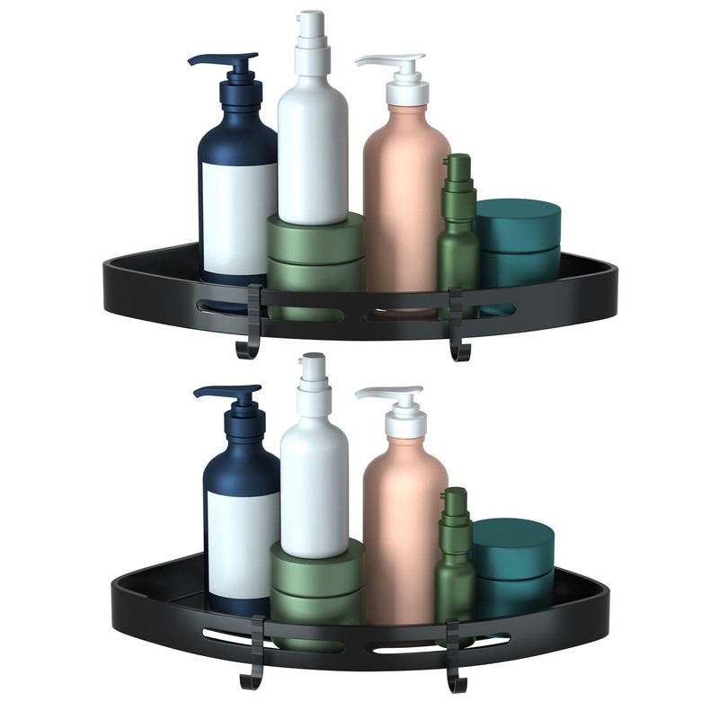 2PCS Shower Shelf Caddy Triangular Bathroom Organizer Storage Holder Corner Rack gallery