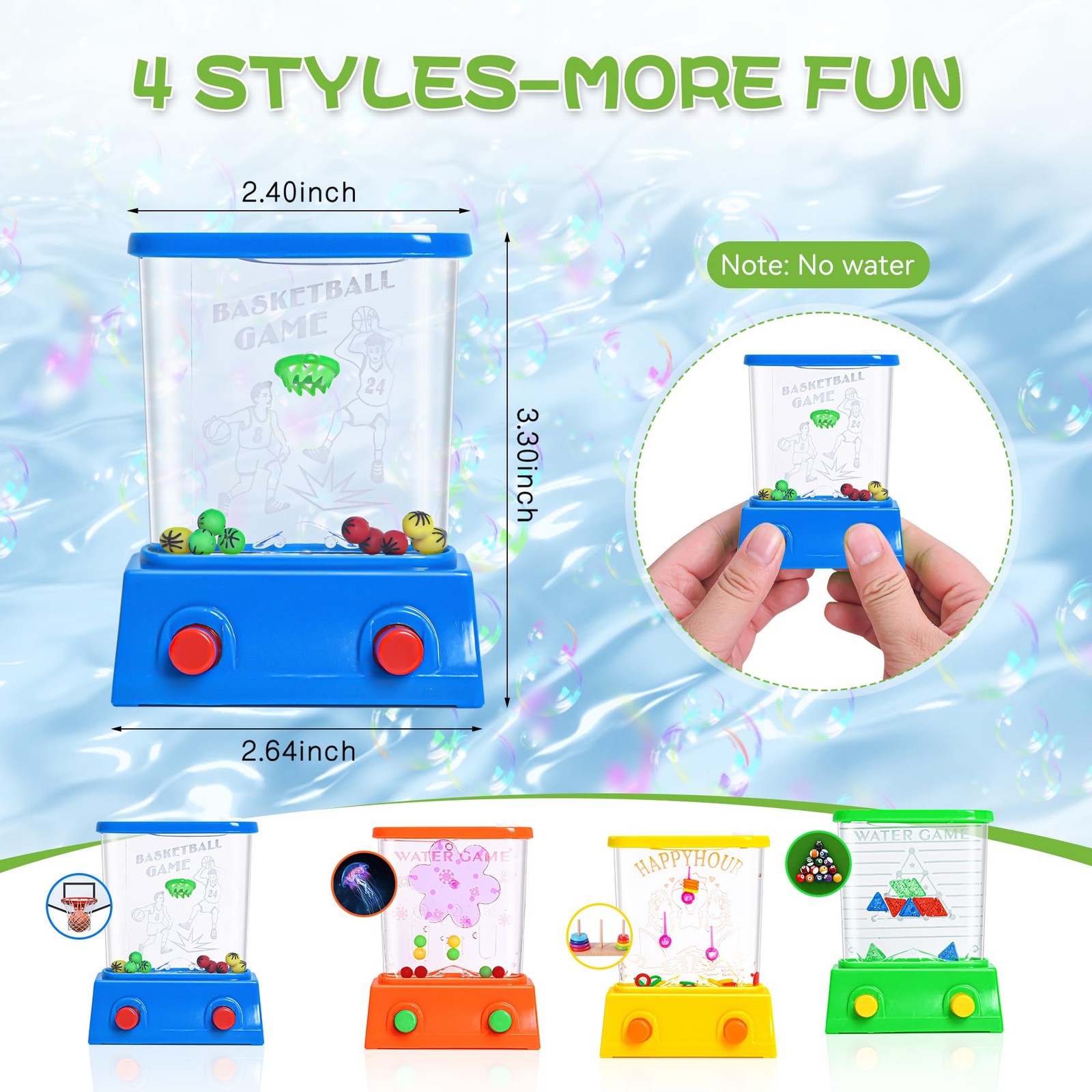 4 Pcs Handheld Water Ring Game Mini Retro Arcade Pastime Toys Classic Edition gallery