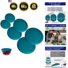 Food Storage Lids Replacement Set for Pyrex Anchor Hocking 6 Pack