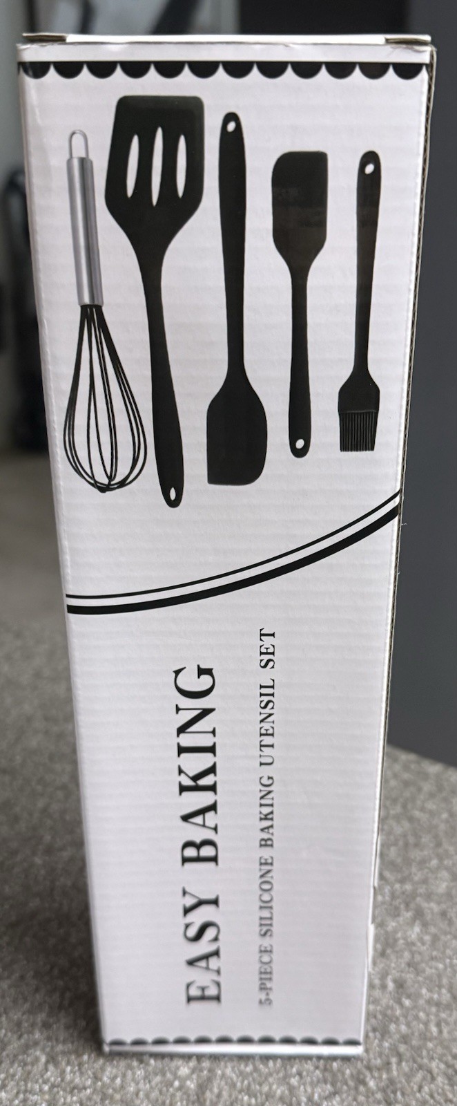 NEW in Box Easy Baking 5 Piece Silicone Utensil Set, BPA Free, Easy Clean Black gallery
