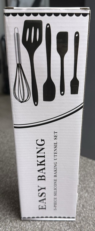NEW in Box Easy Baking 5 Piece Silicone Utensil Set, BPA Free, Easy Clean Black gallery