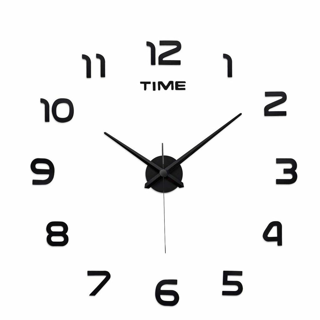Modern Wall DIY Clock 3D Mirror Surface Sticker Home Office Room Decor 4" USA gallery