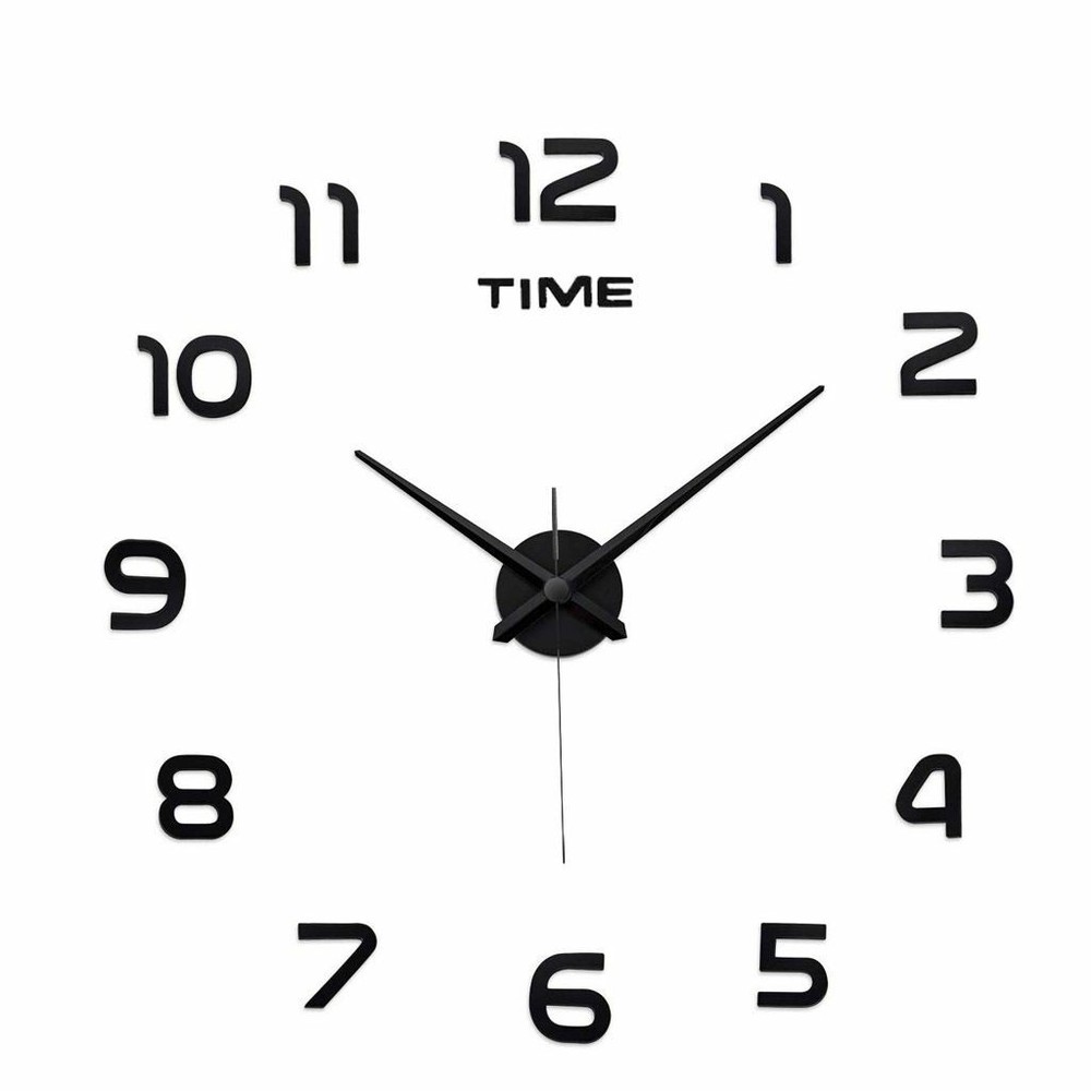 Modern Wall DIY Clock 3D Mirror Surface Sticker Home Office Room Decor 4" USA