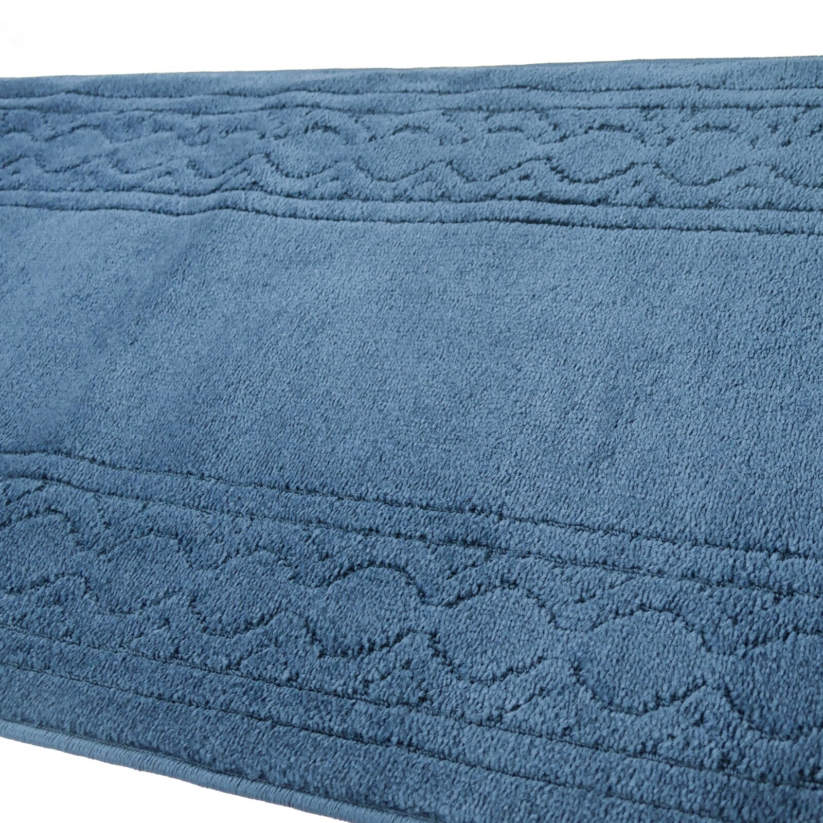 Custom Size Anti-Slip Soft Pile Moroccan Navy Design Runner Rug gallery