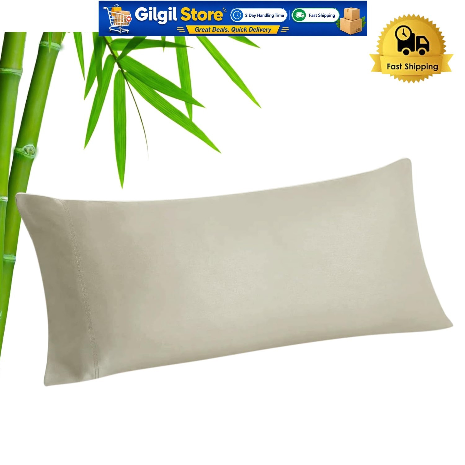 Envelope Closure Bamboo Body Pillowcase - Temperature Regulating & Soft gallery