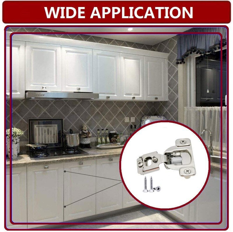 1-200 Pack Overlay Soft Close Face Frame Kitchen Cabinet Hinges Nickel Finish gallery
