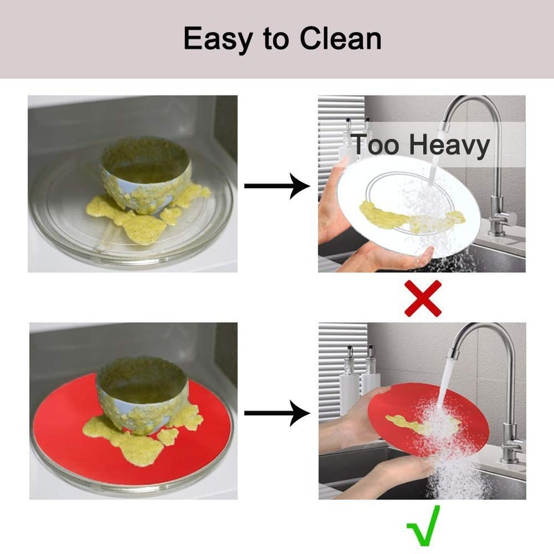 Multi-Purpose 12-Inch Red Silicone Microwave Mat Set – BPA Free & Easy Clean gallery