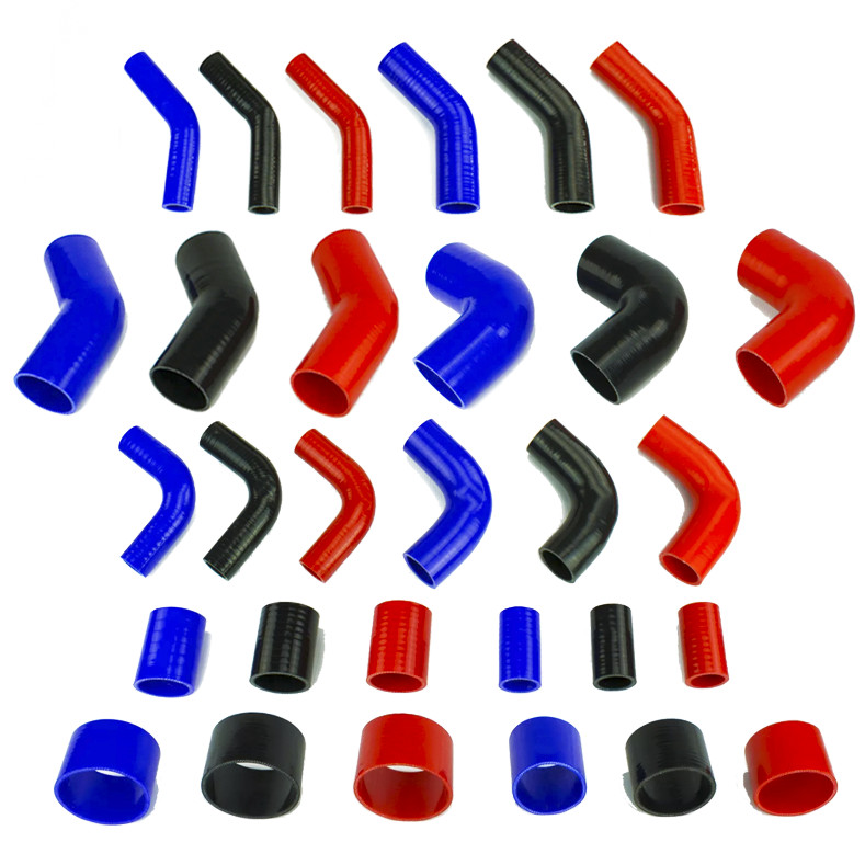 45/90 Degree / Straight Silicone Hose Intercooler Turbo Coupler Black Blue Red gallery