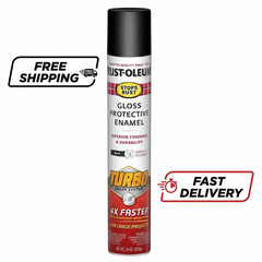 Rust-Oleum 334128 Stops Rust Turbo Spray System Spray Paint, 24 Oz, Gloss Black