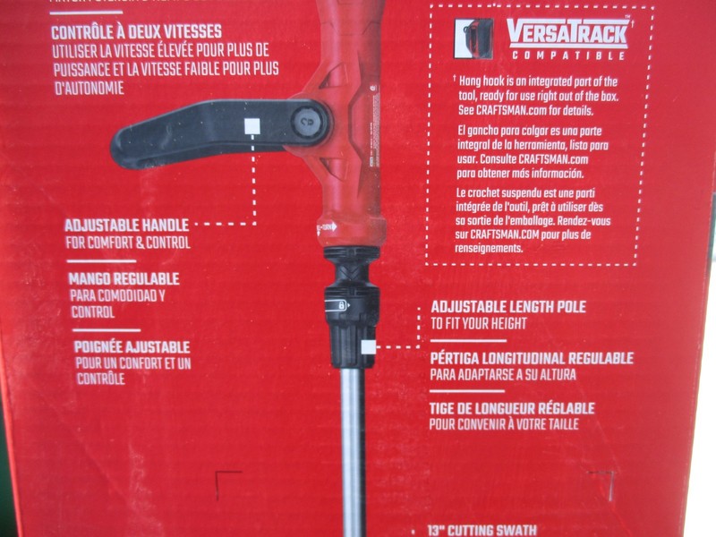New, 13” Cordless String Trimmer Edger Craftsman V20 2.0Ah Battery & Charger gallery
