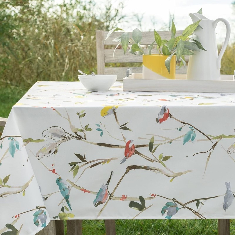 Spillproof Spring/Summer Durable Heavyweight Fabric Indoor Outdoor Tablecloth... gallery