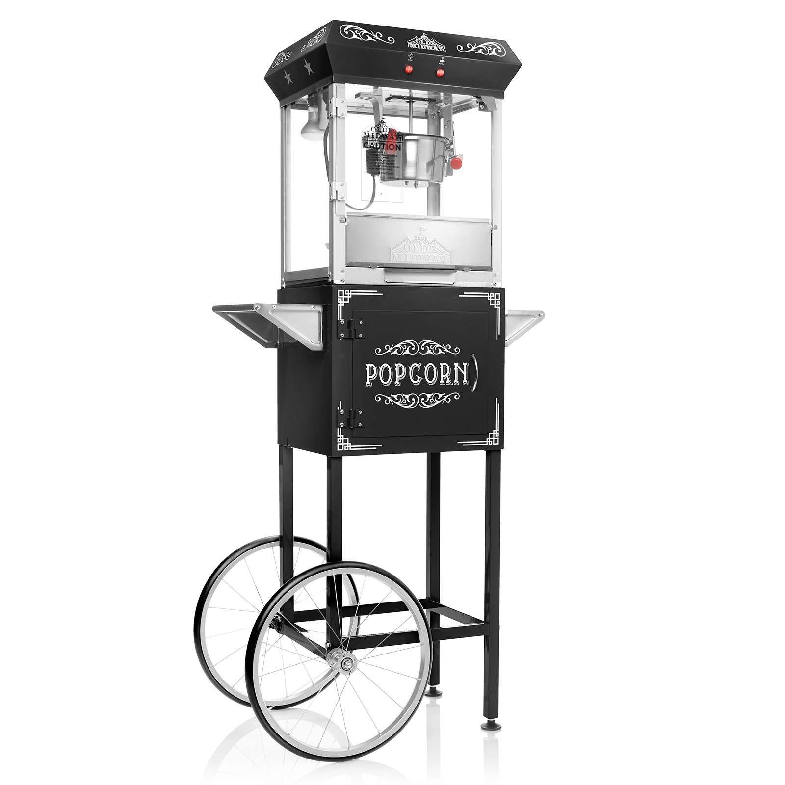 OPEN BOX - Vintage Style Popcorn Popper Machine Maker w Cart & 6-Ounce Kettle gallery