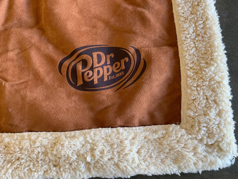 Dr Pepper Logo Throw sherpa brown Blanket 51x59 Blanket gallery