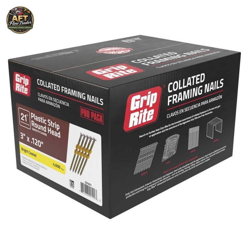 Grip-Rite 3" Plastic Collated Framing Nails 4000 Box gallery