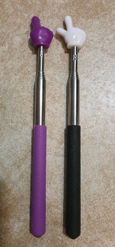 2 pieces Retractable Funny Finger pointer Purple and Black 27 Inch Long new !! gallery