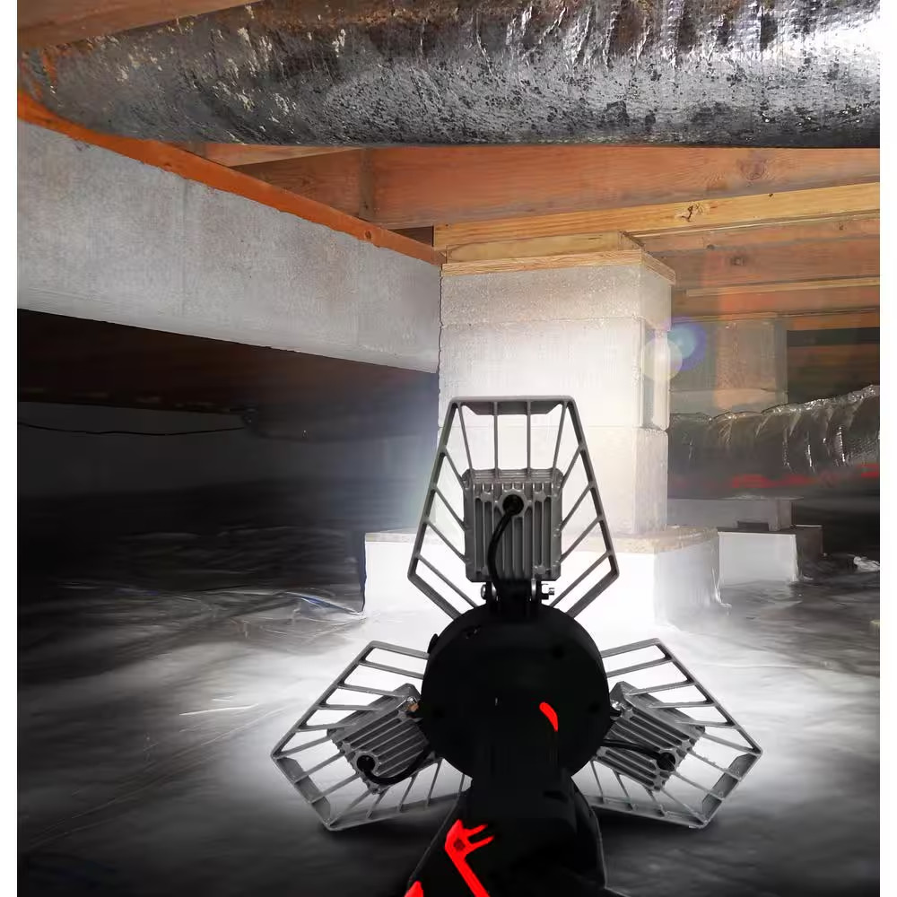 LED Shop Light 5000 Lumens Tri Head Work Light Adjustable Garage Drop Light Hook gallery