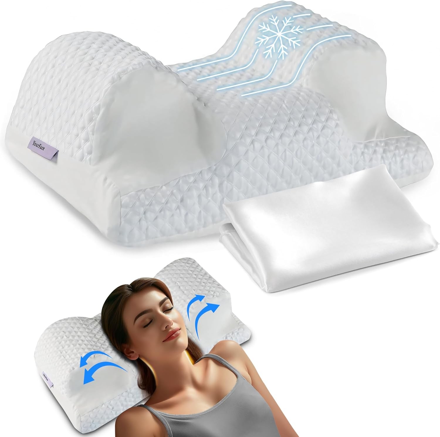 Yourfacepillow, Back Sleeper Beauty Pillow, Cervical Neck Pillow Contour Memory gallery