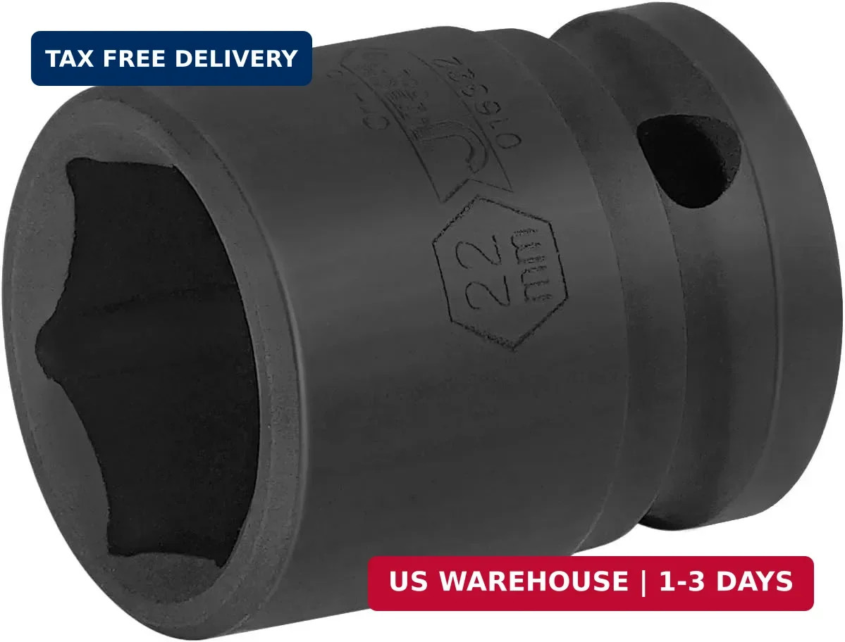 Jetech 1/2 Inch Drive 22mm Standard Impact Socket, Metric, Chrome Molybdenum All gallery