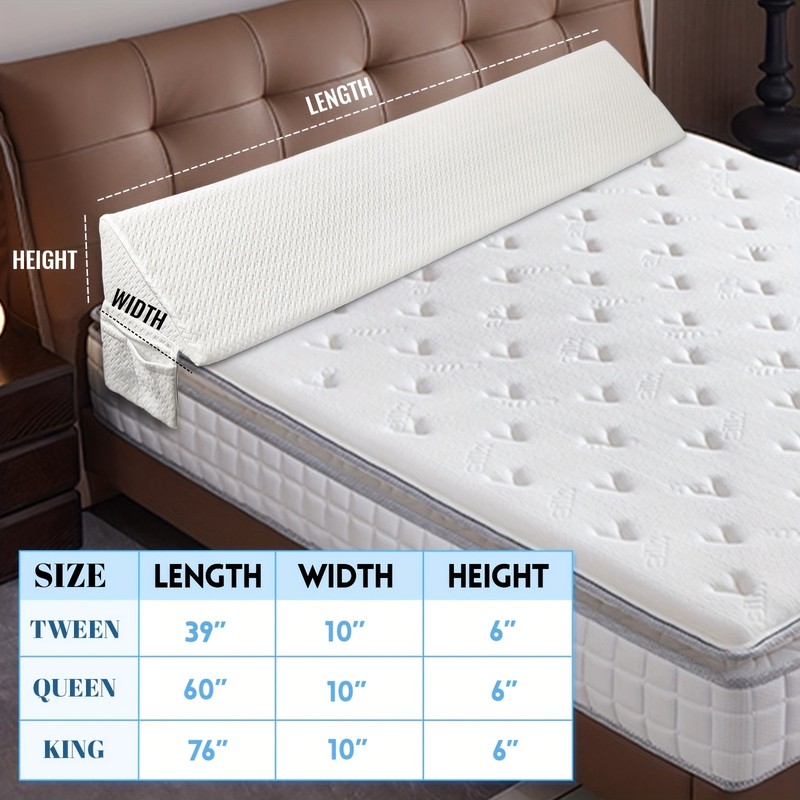 Gray Soft Bed Wedge Pillow for Headboard/Bed Wedge Gap Filler/Mattress Gap Fille gallery