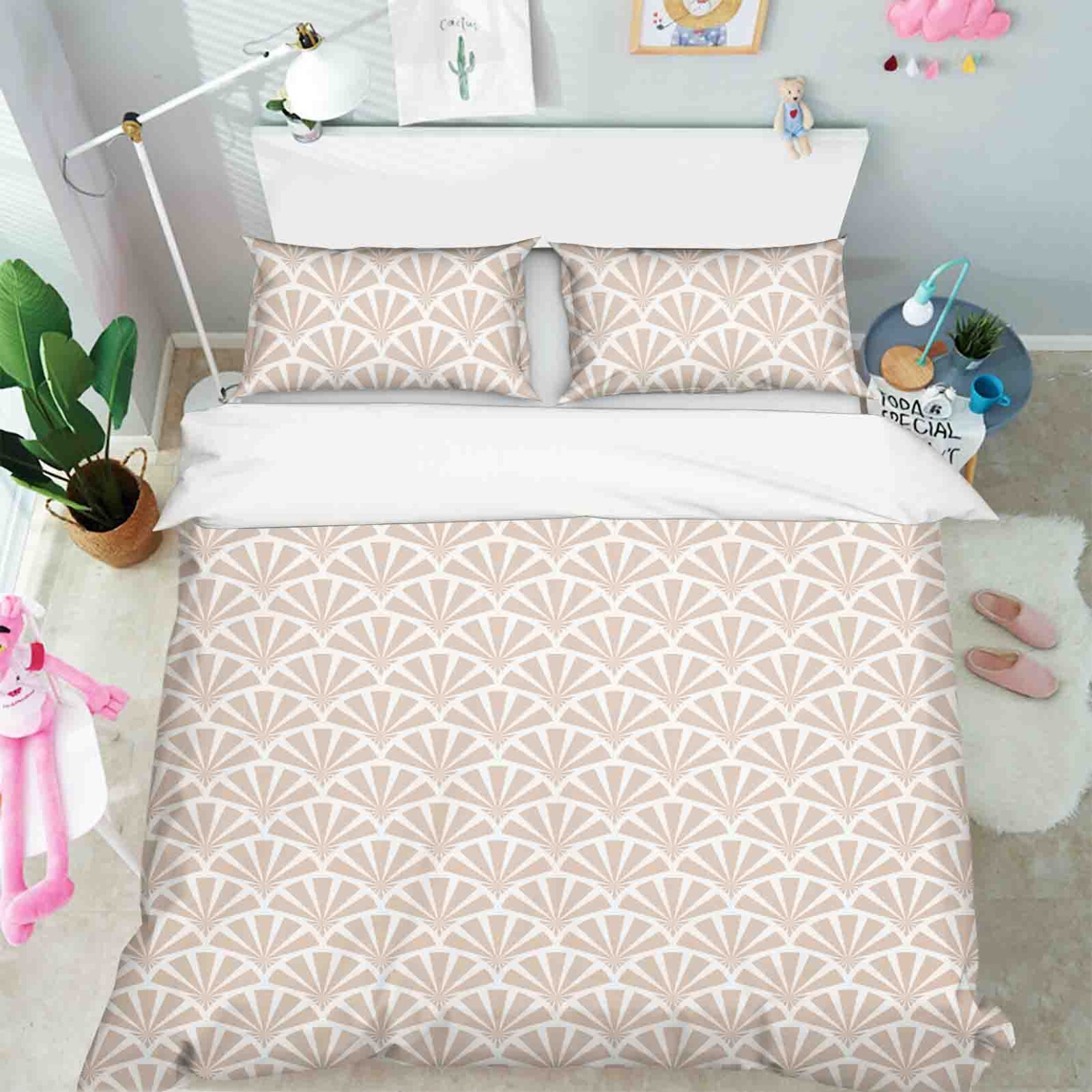 3D Geometric Pattern Brown White Quilt Cover Set Bedding Sets Pillowcases 64 gallery