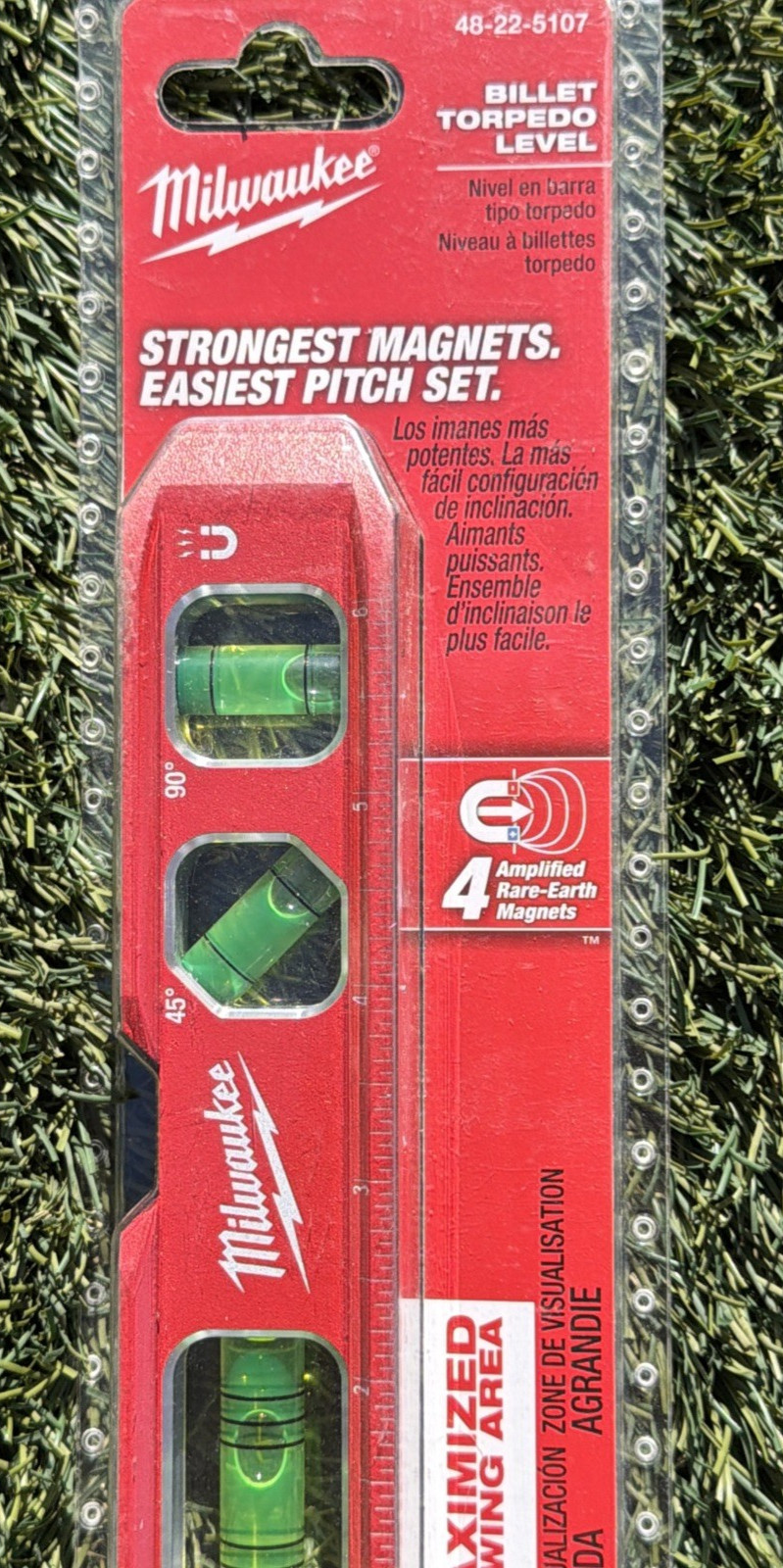 Milwaukee 48-22-5107 Torpedo Level Red Magnetic Aluminum Plastic Spirit 7 in gallery
