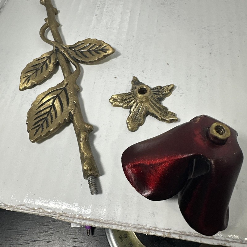Brass Keepsake Long Stem Red Rose Urn for Token Ashes gallery