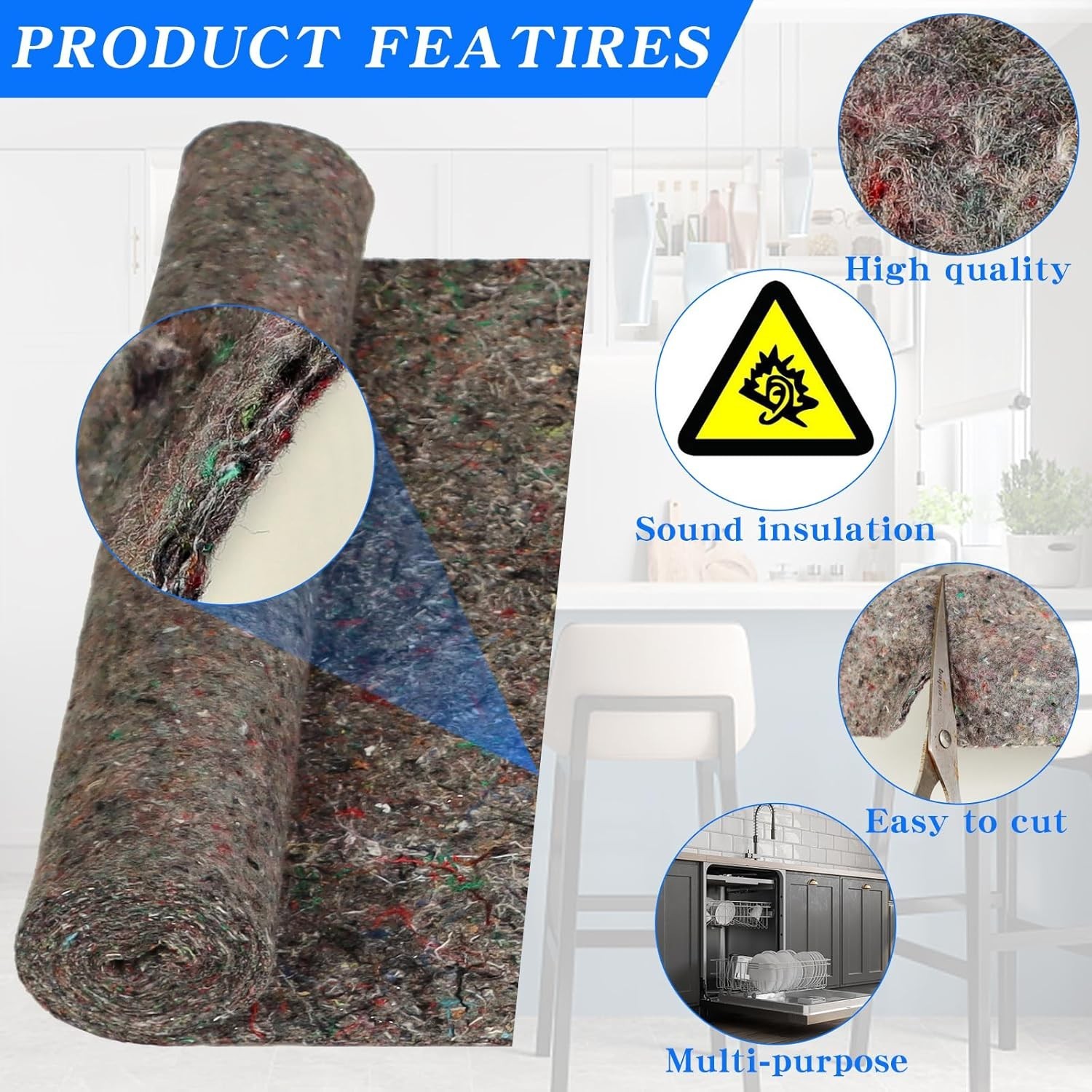 2Pcs Dishwasher Insulation Blanket - Wall & Pipe Insulation Blanket, Sound gallery