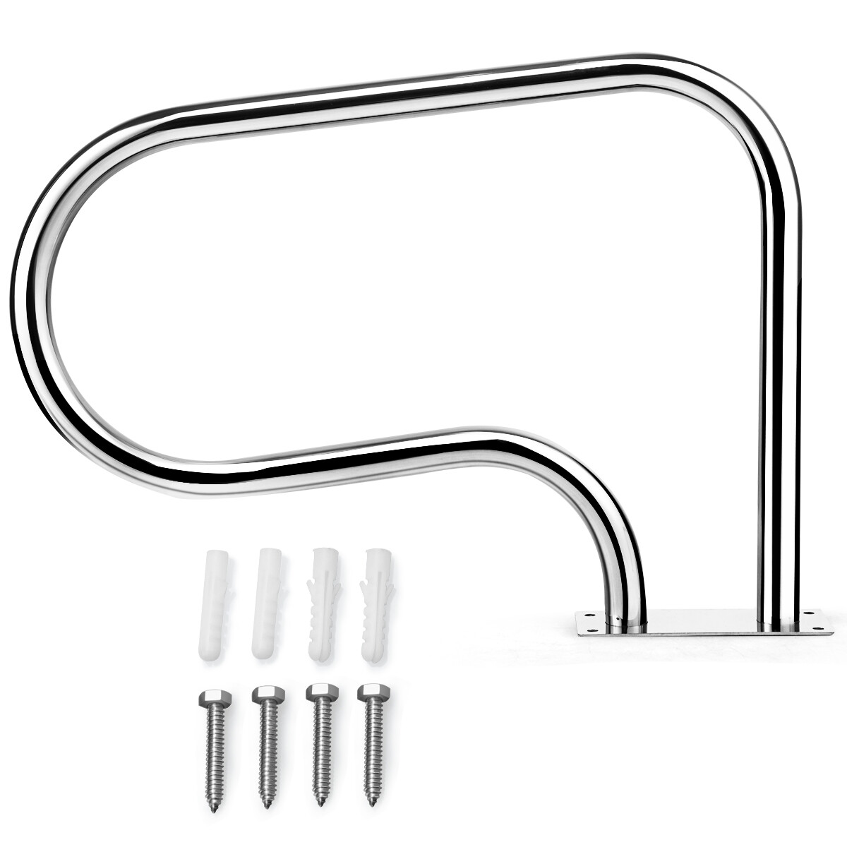 Swimming Pool Hand Rail Stainless Ladder Stair Rail with Base Plate gallery