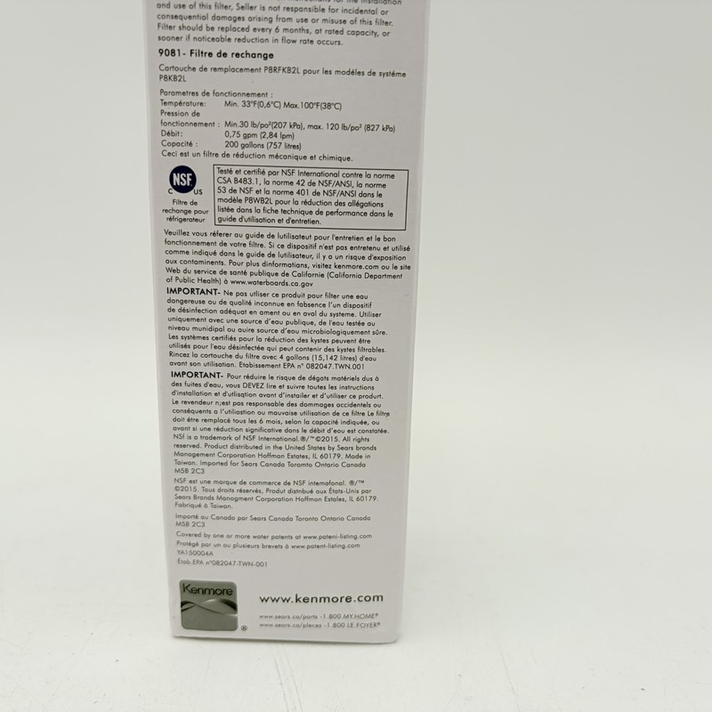 1 Pack Kenmore 9081 Replacement Refrigerator Water Filter 46-9081 NEW gallery