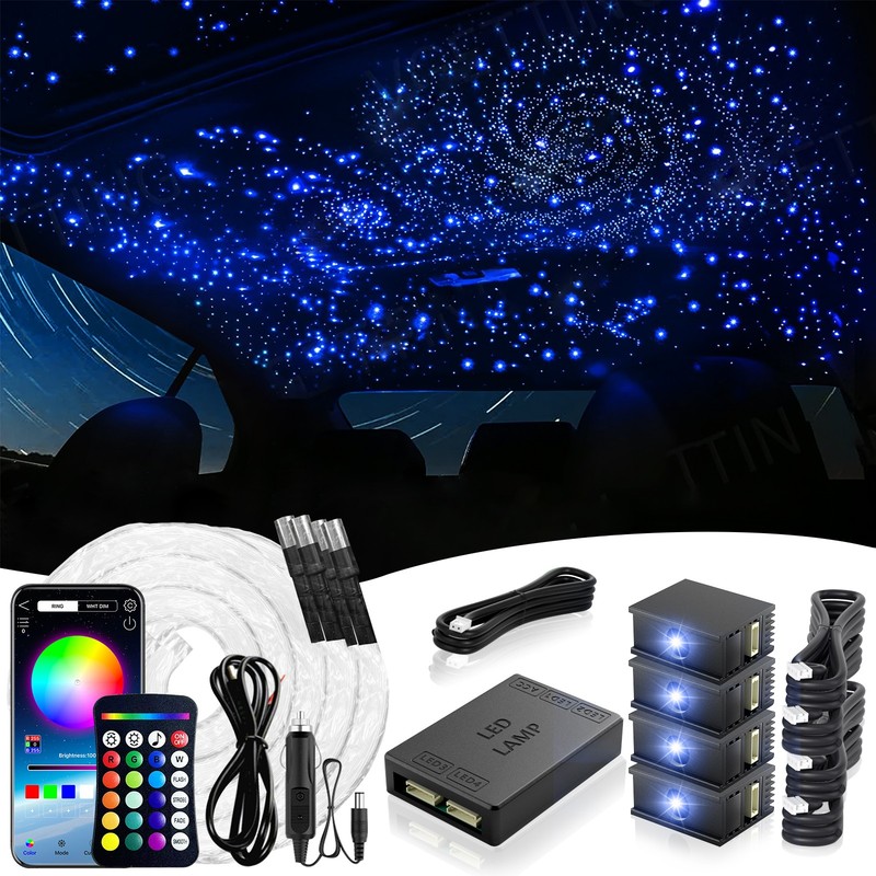 Starlight Headliner Light Kit Split 16W 800Pcs Fiber Optics Car RGB LED Lighting gallery