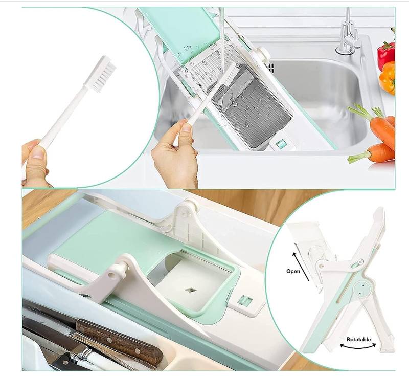 Safe Multifunctional Mandoline Slicer 5 in 1 Vegetable Chopper, Pro Food Chopper gallery