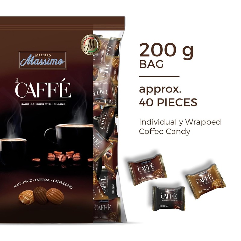 Maestro Massimo Assorted Coffee Candy - Individually Wrapped 7.05 oz Bag, 3mg Ca gallery