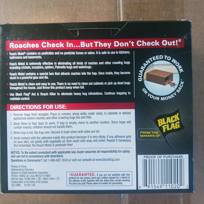 10 Black Flag Roach Motels Cockroach Bug Bait Glue Trap Spider Motel Lot Of 5pks gallery