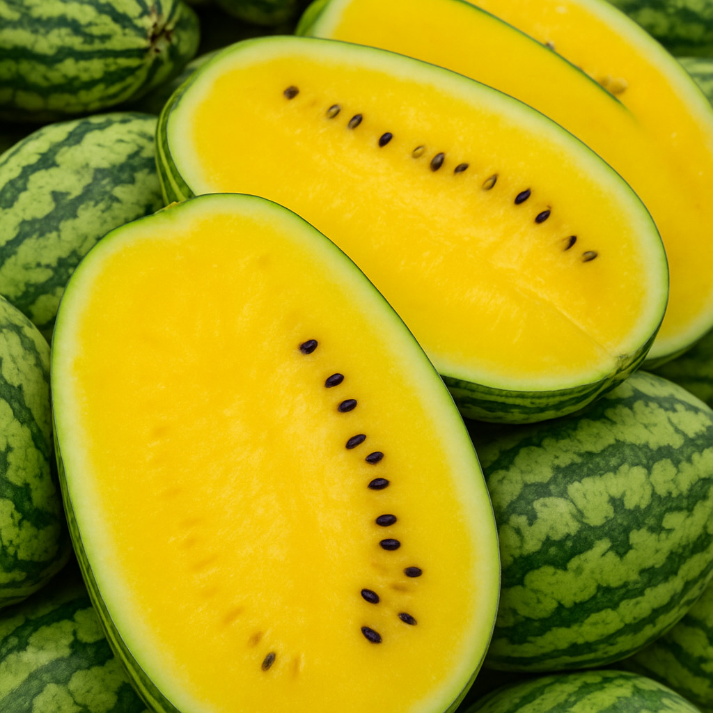 25 Yellow Watermelon Seeds - Heirloom Yellow Crimson Sweet - Organic NonGMO gallery