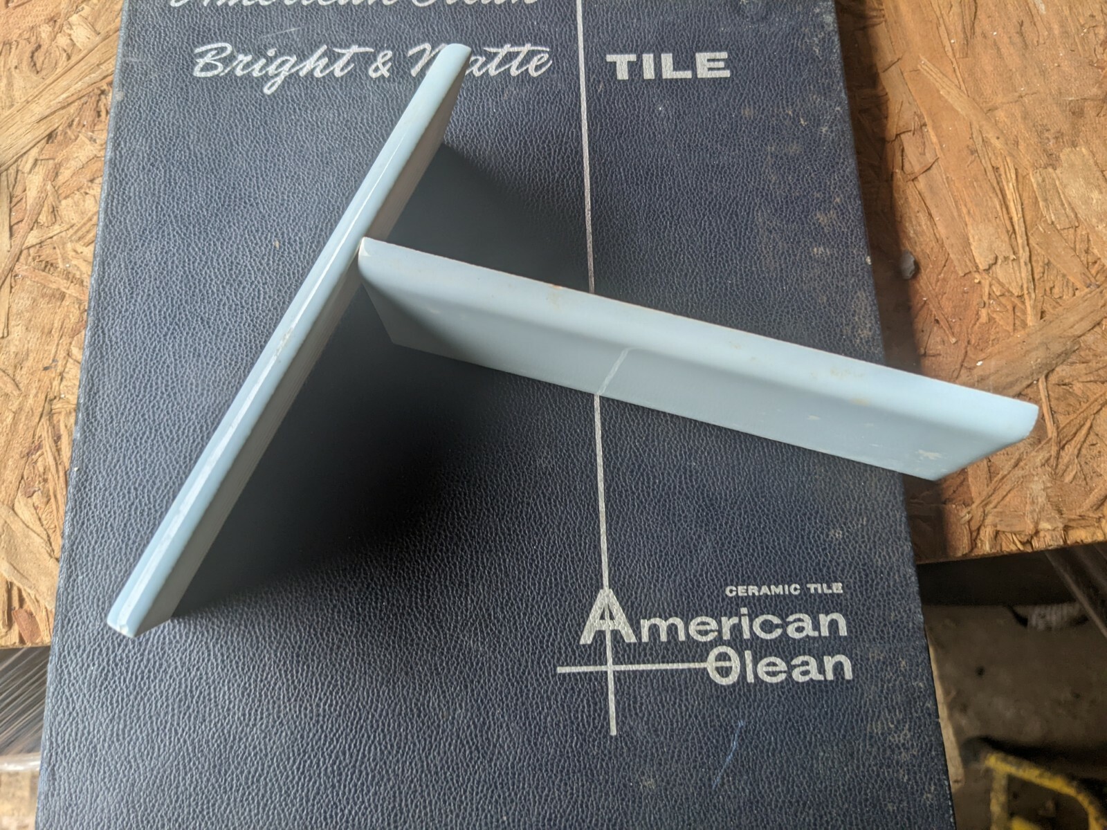 2 pcs American Olean Ceramic Wall Tile 2x6" Bullnose Pastel Blue NEW Color 18 gallery